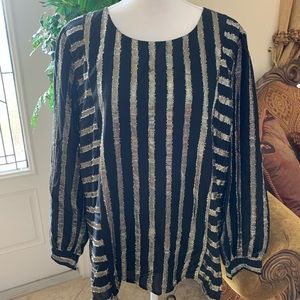 NWT Alfani Black Gold Top Blouse, XL